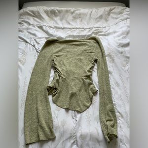 Green fitted long sleeve shirt - S